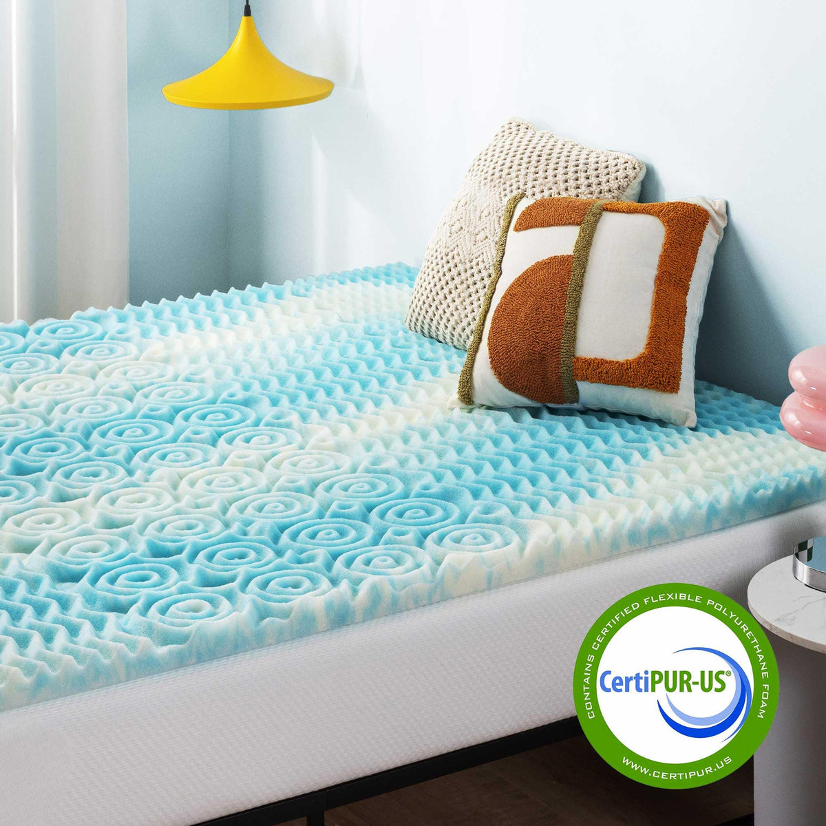 Best Price Mattress 3 Inch 5-Zone Swirl Gel Aerobreeze Foam Mattress Topper, CertiPUR-US Certified, Dorm Essentials, King
