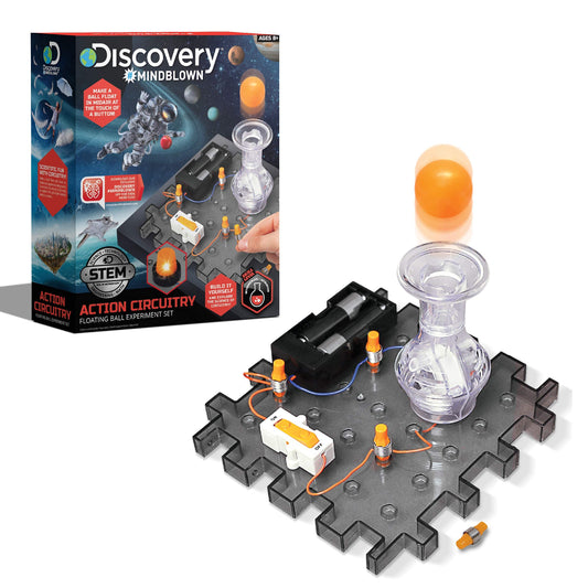 Discovery #MINDBLOWN Action Circuitry Electronic Experiment Mini STEM Set, Build-it-Yourself Engineering Toy Kit, Explore The Science of Motion, Floating Ball Experiment, Great Gift for Kids Ages 8 +