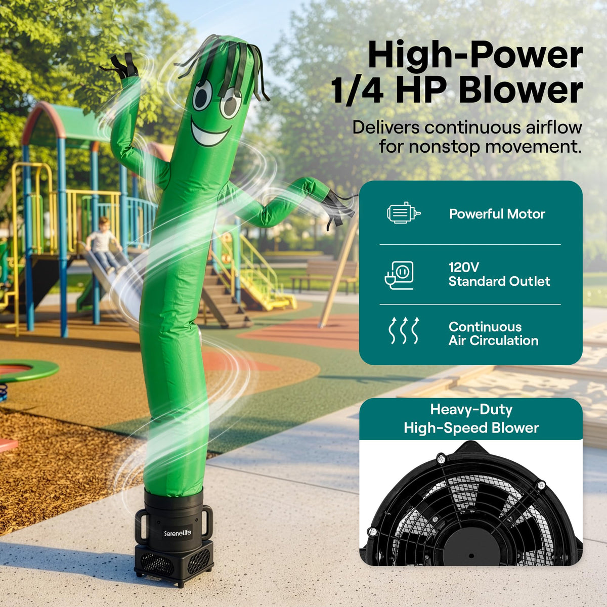 SereneLife Inflatable Air Dancer for Events - 6FT Wacky Waving Tube Guy Set with High-Speed Fan, Outdoor Inflatable Tube Man for Grand Opening Decorations and Display