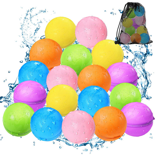 Tlitlimom 18Pcs Reusable Water Balloons, Summer Toy Water Toy for Boys and Girls, Pool Beach Toys for Kids ages 3-12, Outdoor Activities Water Toys Self Sealing Water Splash Ball for Fun
