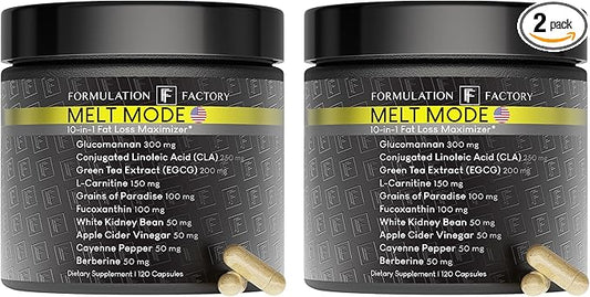 Melt Mode 10-in-1 Weight Support, Metabolism Booster & Appetite Control with Green Tea, L-Carnitine, CLA, Glucomannan & More (4 Month Supply, 240 Capsules)