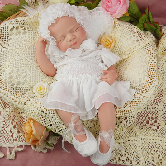 YaLuoQian Full Silicone Reborn Baby Doll, 20 Inch Lifelike Newborn Girl, Reborn Baby Dolls Silicone Full Body Sleeping for Therapy & Memory Keepsake