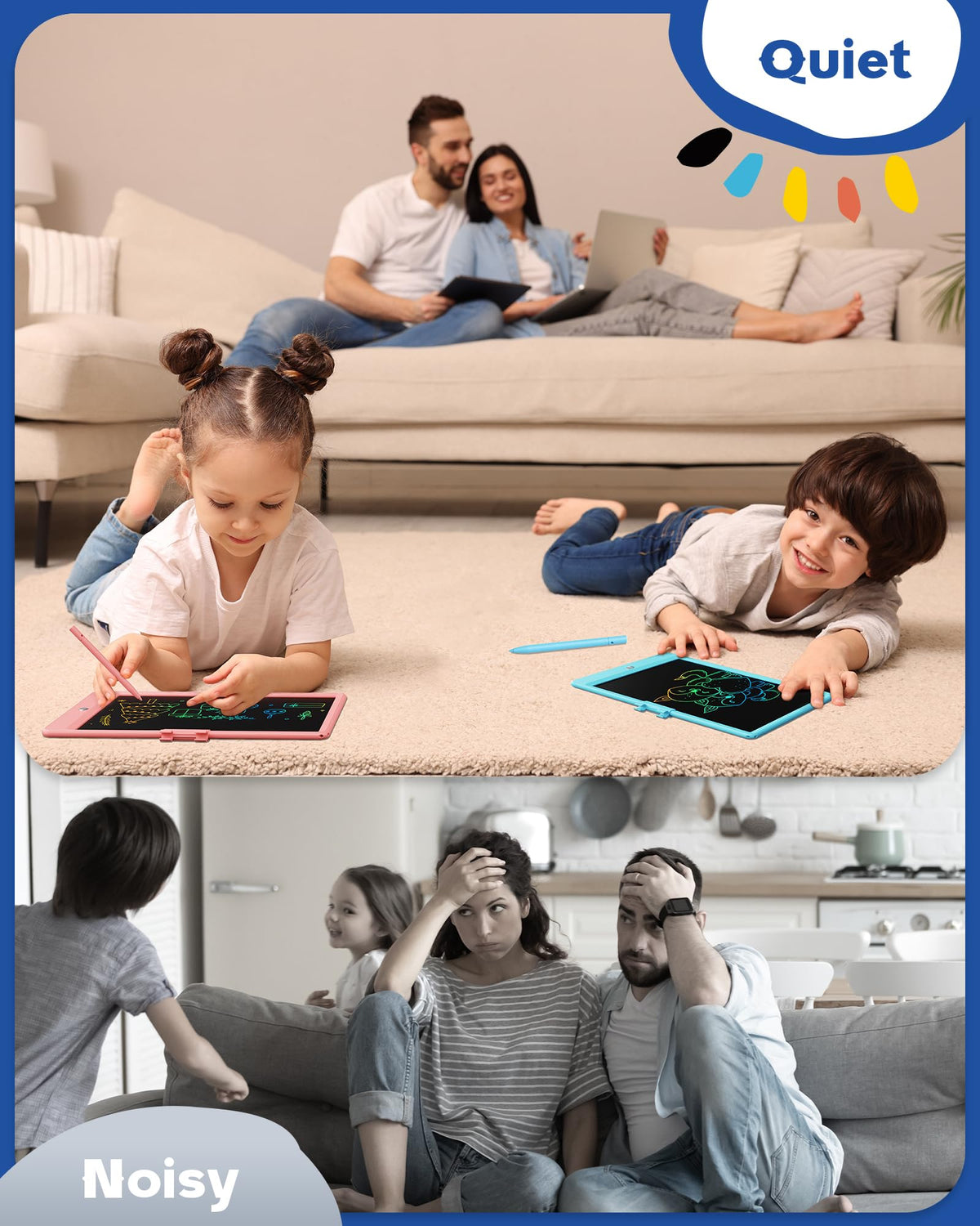 Bravokids Toys for 3-6 Years Old Girls Boys, LCD Writing Tablet 10 Inch Doodle Board, Electronic Drawing Pads, Educational Birthday Gift for 3 4 5 6 7 8 Years Old Kids Toddler (Blue)