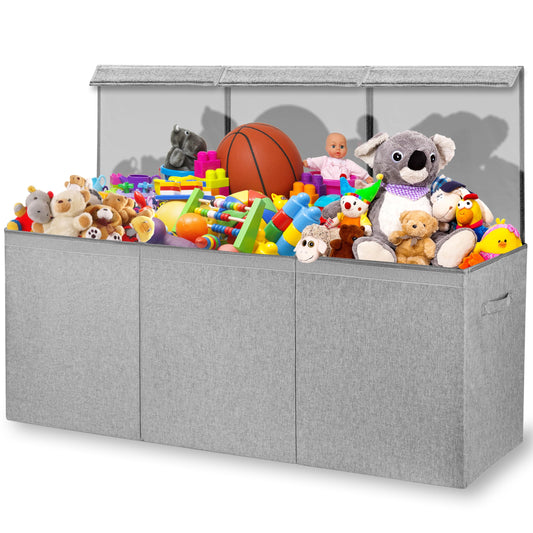 Zebra Baby Extra Large Toy Box Chest for Kids — Collapsible Toy Storage Organizer with Lid, 40" Wide, Removable Dividers, Boys & Girls