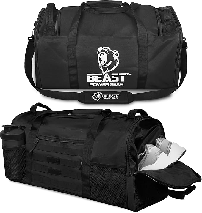 Duffle Gym Bag for Men & Women – Large Duffel Athletic Gym Boxing Bag with Shoes Compartment, Wet Pocket – Fitness,Workout,MMA,BJJ,Jiu Jitsu Gym Bag