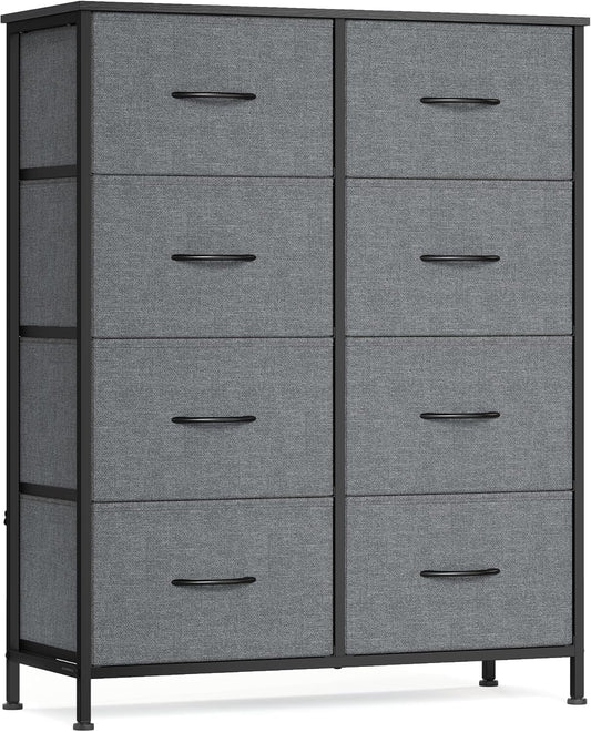 SONGMICS Dresser - Modern 8-Drawer Storage Organizer Unit for Bedroom & Entryway | Slate Gray