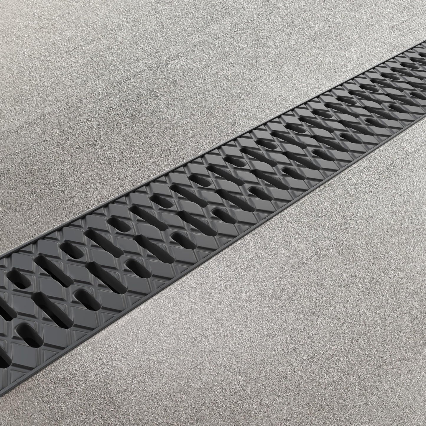 Vodaland - 4 Inch Trench Drain System with Grate - Black - Easy 2 (5 Pack)