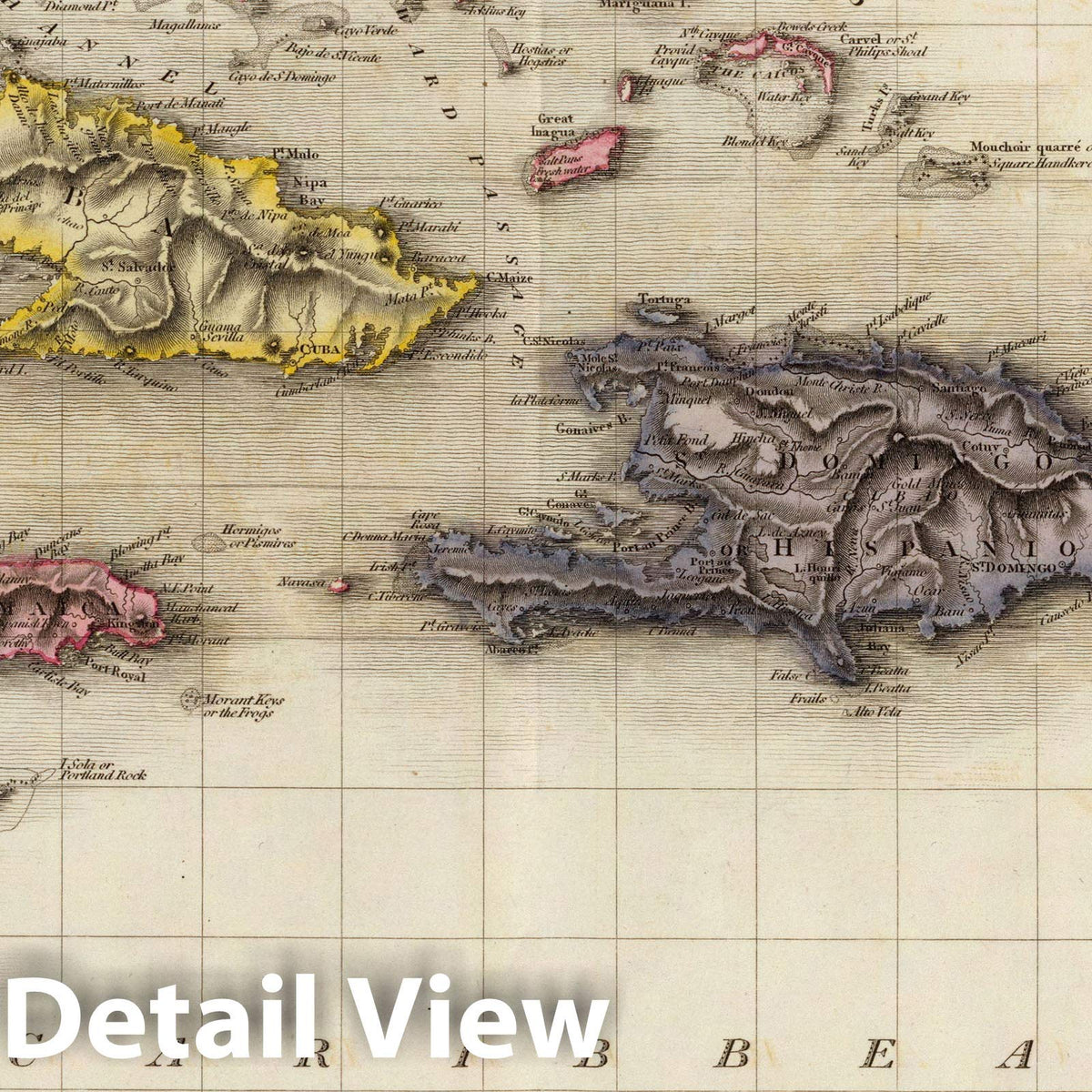 Historic Map : Pinkerton Map of The West Indies, Antilles, and Caribbean Sea, 1818, Vintage Wall Art : 24in x 32in