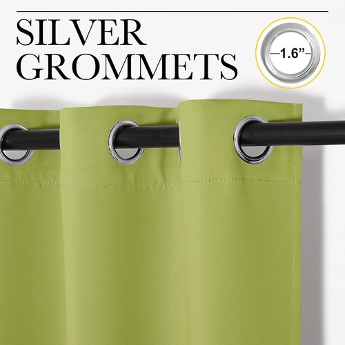 NICETOWN Blackout Curtain Panels - Thermal Insulated Grommet Drapes for Living Room | 34 x 63 Inches in Fresh Green
