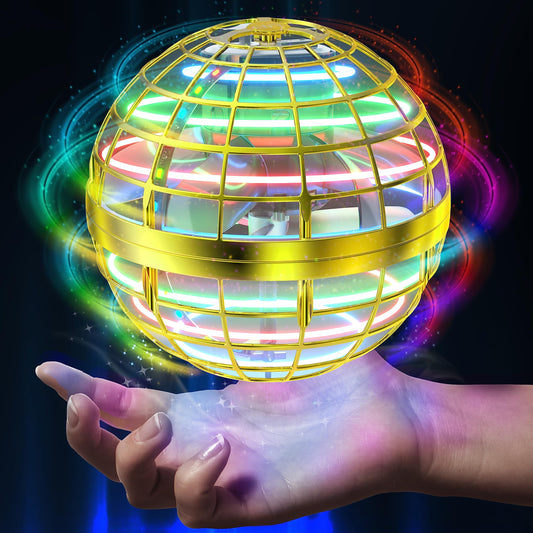 AMERFIST Flying Orb Ball Toy,Cosmic Globe Boomerang Hover Ball Galactic Fidget Spinner, Hand Drone Orbit, Cool Toys Gift for 6 7 8 9 10+ Year Old Boys Girls Teens Outdoor Toys(Golden)