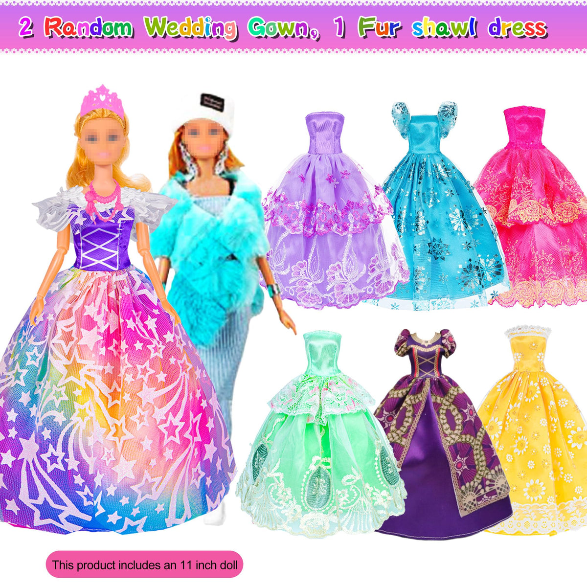 ebuddy 11.5 inch Doll Closet Playset with 106 pcs Clothes and Accessories for Girls 6-12 Including one Doll, Closet, Stylish Blue Set, Luggage, Shoe Rack, Wedding Gowns