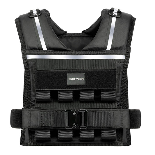 35lb/45lb Weighted Vest Men , Adjustable Rucking Vests for Walking with Reflective Stripe, 1.2" Ultra Thick Shoulder Padding Strength Training Workout Vest for Running GYM Home, Detachable Iron Weights
