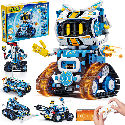 Glikid 5 in 1 STEM Robotics Kit for Kids 8-12, APP & Remote Control Robot Building Kit, Science Project Kit & STEM Toys for Ages 8-13, Gifts for 8 Year Old Boys Girls