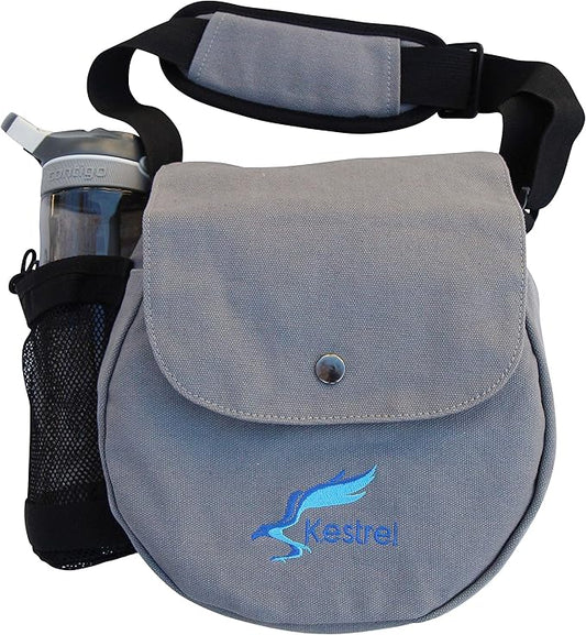 Kestrel Black Disc Golf Bag - Fits 6-10 Golf Discs + Bottle - For Beginner & Advanced Golfers - Extremely Durable Canvas - Frisbee Golf Bag - Small Sling/Shoulder Disc Golf Bag For Men & Women
