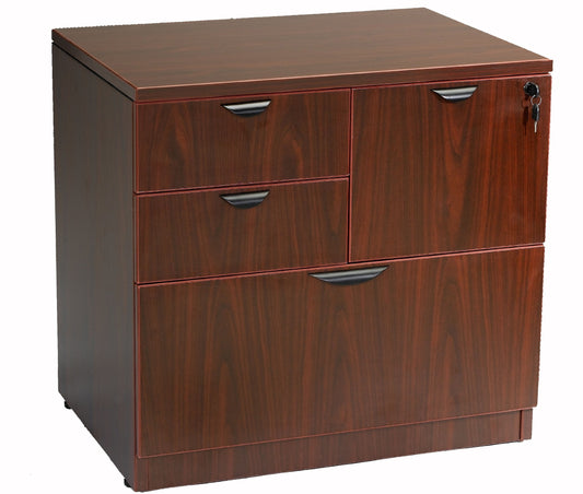 Boss Office Products N114-M Combo Lateral File in Mahogany