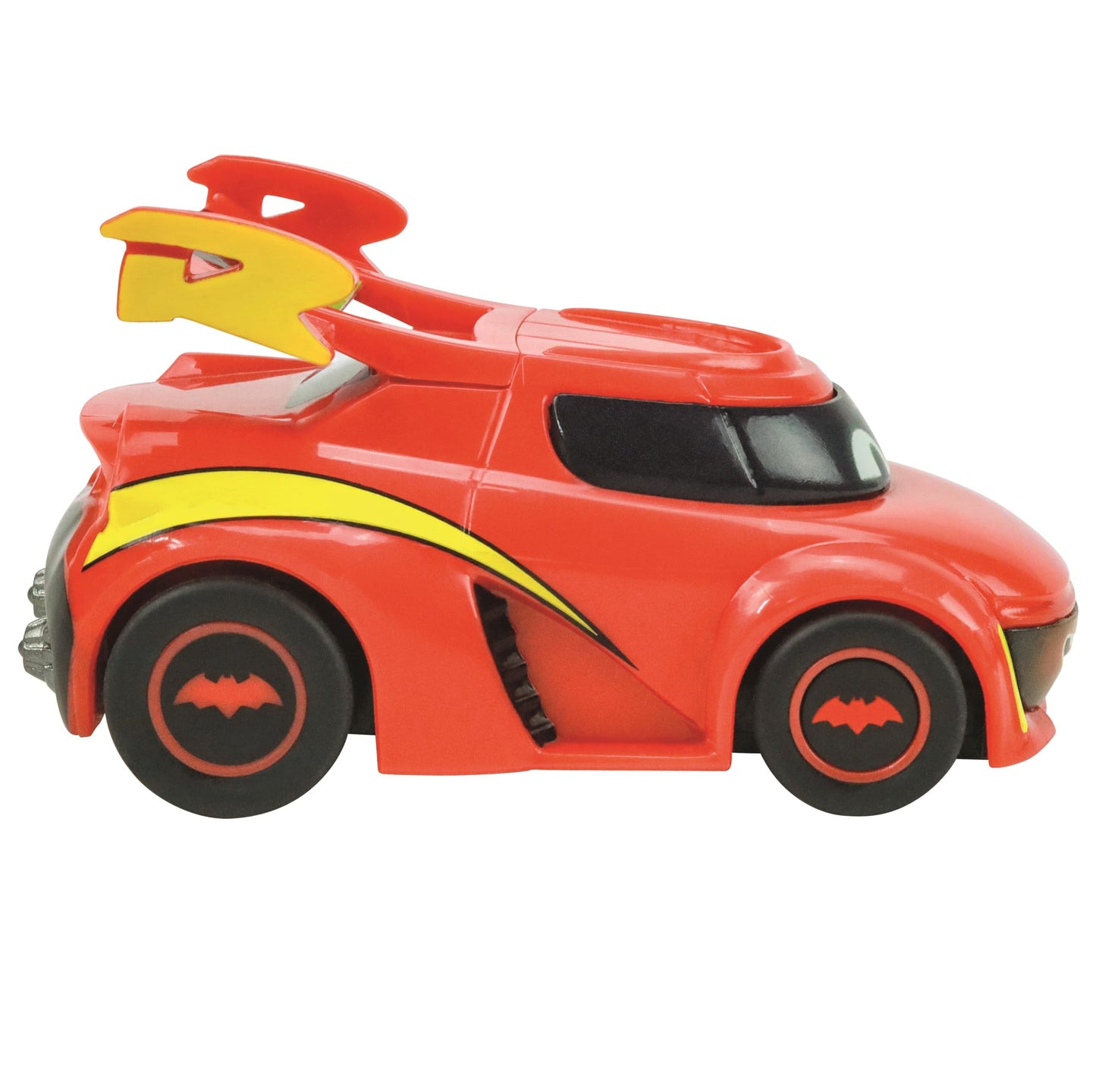 Carrera First Batwheels - Time for Action Slot Car Race Track with Spinners - Includes Bam and Redbird Cars - Battery-Powered Beginner Racing Set for Kids Ages 3 Years and Up