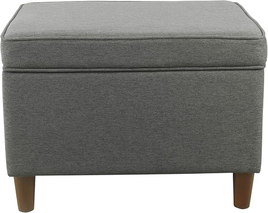 Spatial Order Home Decor | Dinah Collection Modern Storage Ottoman | Ottoman with Storage for Living Room & Bedroom (Cool Light Gray)