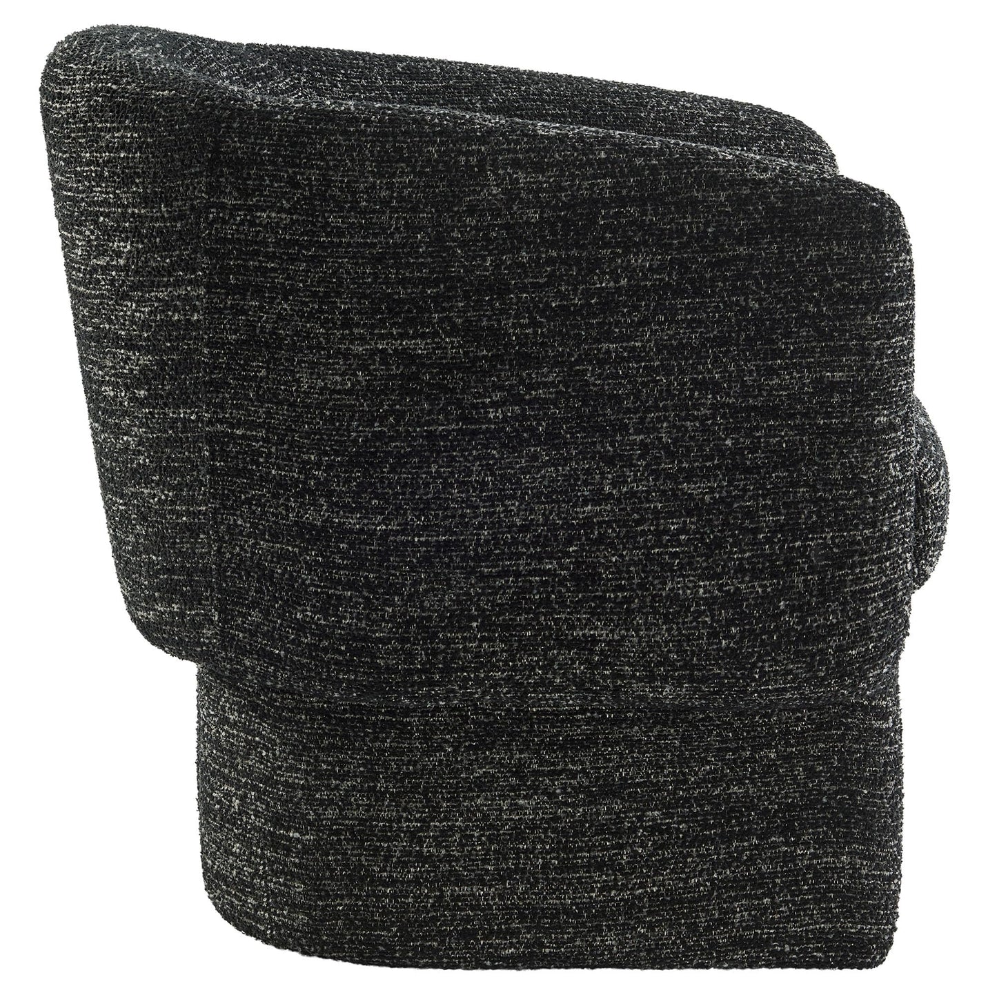Modway Muse Comfy Barrel Accent Chair in Charcoal Boucle Fabric Cozy Round Reading Armchair – Upholstered Living Room Chair with Curved Back