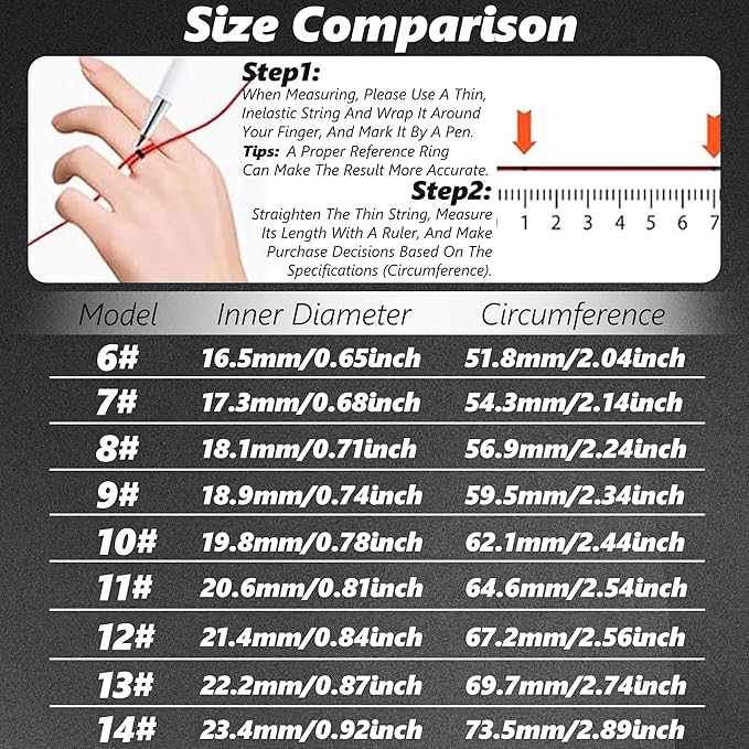 Smart Health Ring for Women Men Fitness Tracker with Heart Rate, Blood Oxygen, Blood Pressure, Sleep Monitoring, Step Counting, IP68 Waterproof for iPhone and Android, No Subscription Fee, Black 6#