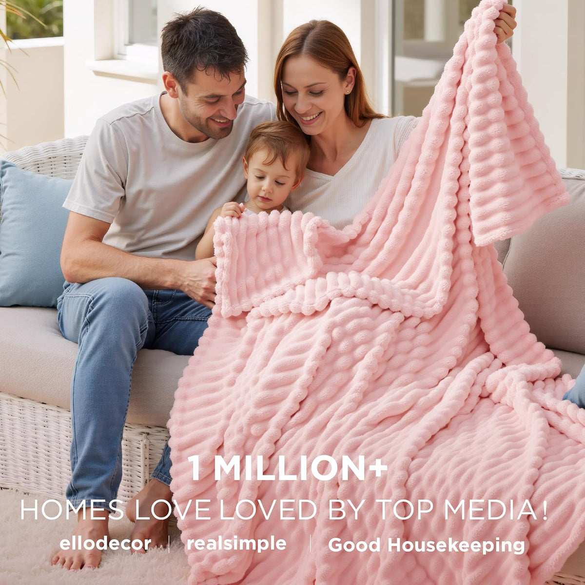 Bedsure GentleSoft Twin Fleece Blanket - Super Soft Coral Pink Cozy Throw for Women | 60x80 Inches