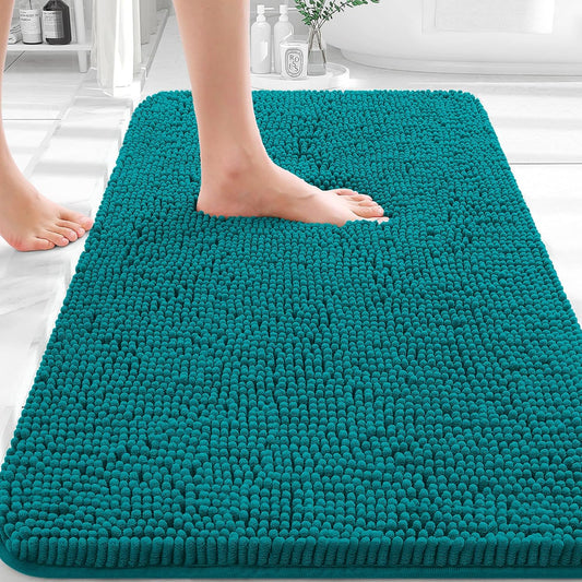 OLANLY Bathroom Rugs - Extra Soft Chenille Bath Mats | Quick Dry, Machine Washable, 36x24, Deep Lake