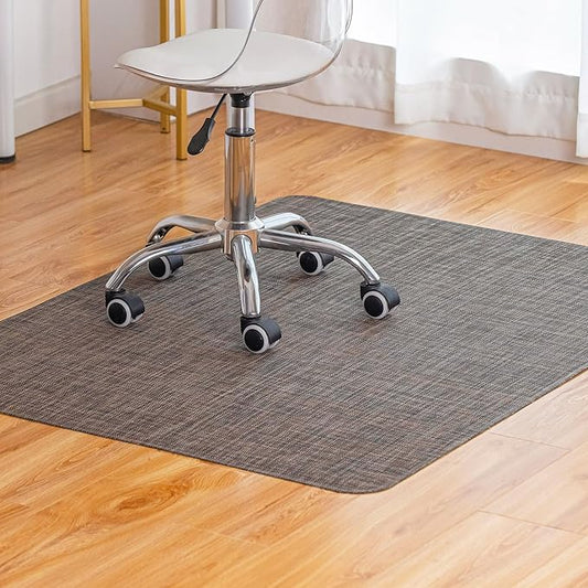 Baroyal Office Chair Mat for Hardwood Floor Under Desk Computer Rolling Chair Mat for Wood/Tile Floor Non-Slip Heavy Duty Desk Rug PVC Plastic Hard Floor Protector 36" x 48" (Dark Walnut)