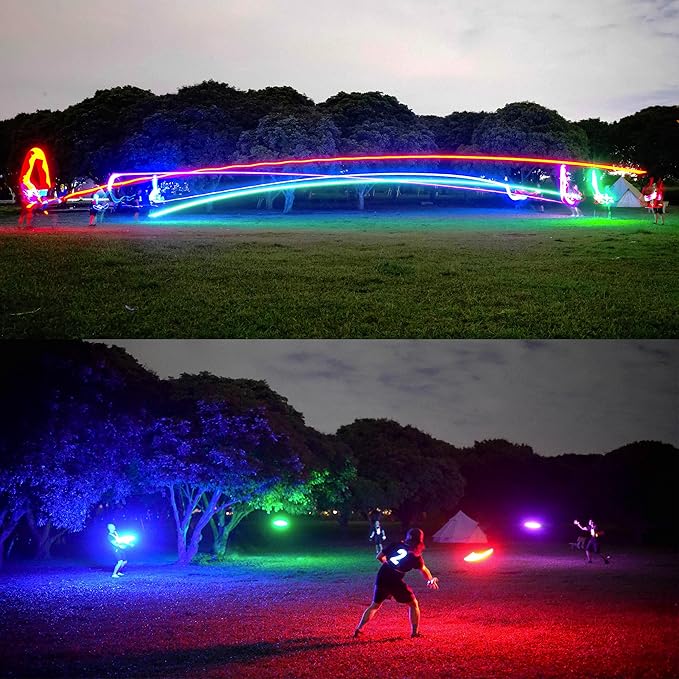 TOSY Bundle of 2 - Flying Disc 108 LEDs - RGB White + Blue