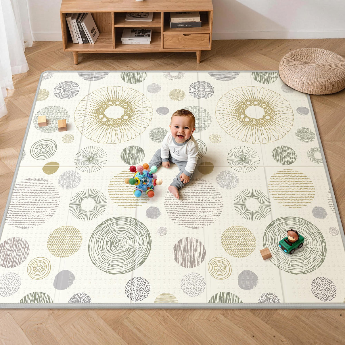 Extra Large Baby Play Mat - Reversible Baby Floor Mat 79x71, Foldable Baby Foam Playmat for Floor, Non-Slip & Thick Baby Play Mat for Floor, Crawling Mat Perfect for Babies, Infants and Toddlers