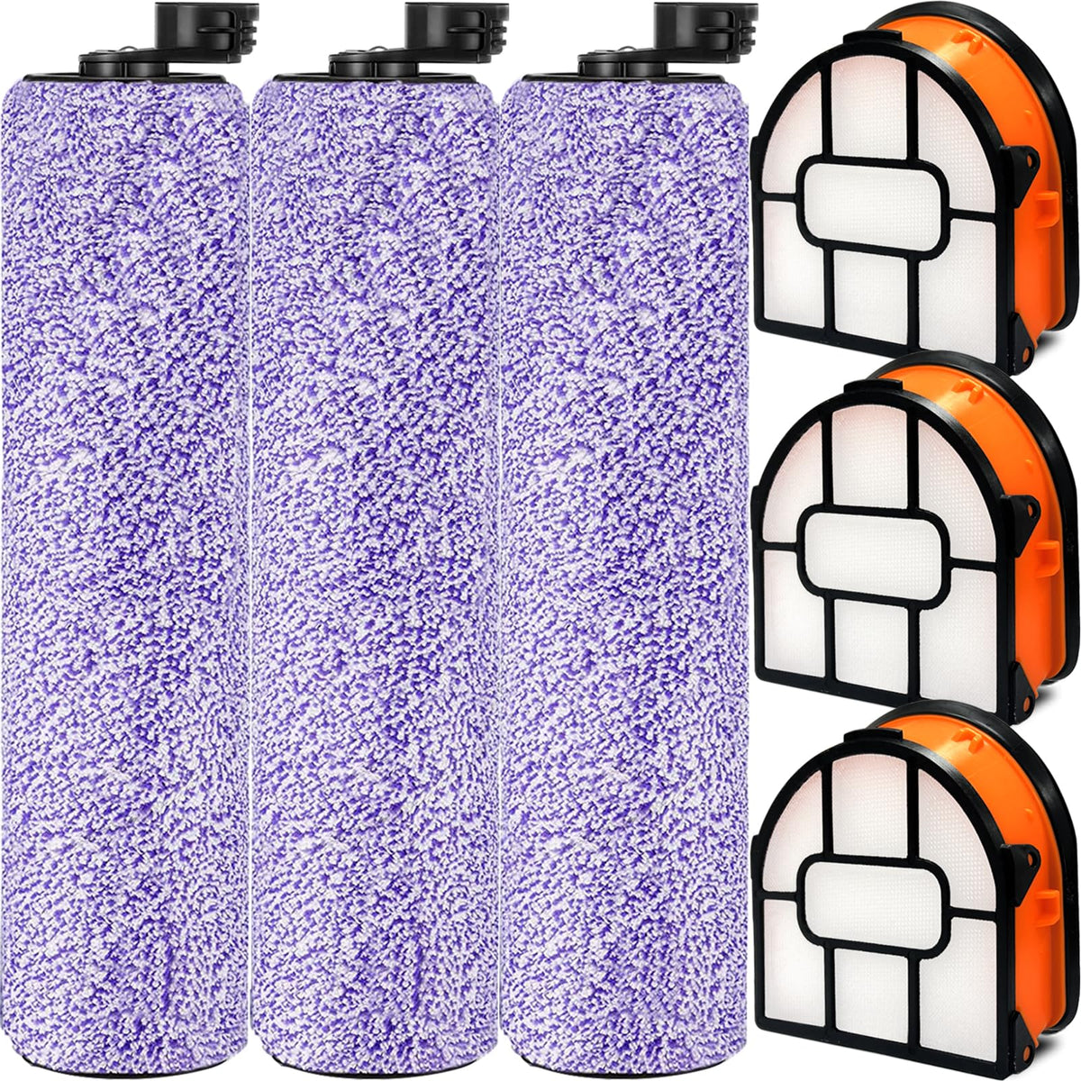WDB1F2 Replacement Brushroll & Filte Bundle for Shark WD101 WD201 WD100 WD200 AW201 WD200C WD201C WD101C AW261 wd160 HydroVac XL 3-in-1 vacuum cleaner, compare parts WDB1, WDB2, WDFF1, WDFF2, WDB1F2