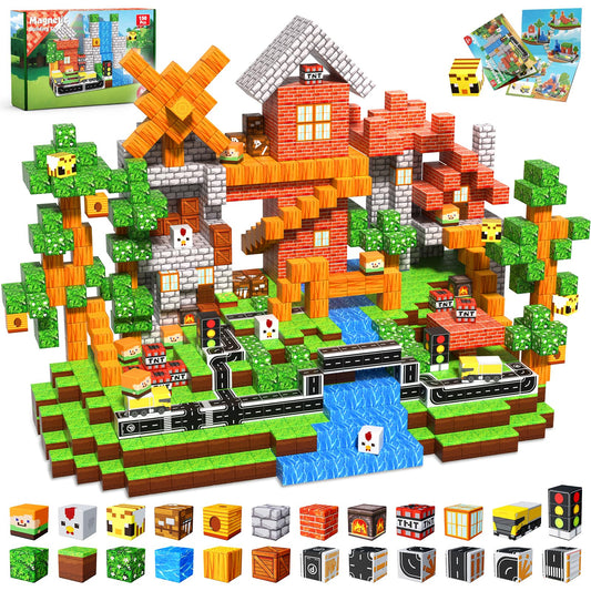 Magneverse 150 PCS Magnetic Blocks - Building Block for Kids Ages 4-8, Magnet Blocks Cubes for Boys Girls, STEM Educational Stacking Magnet Toy for 3 4 5 6 7 8 9 10 11 12 Birthday Gifts