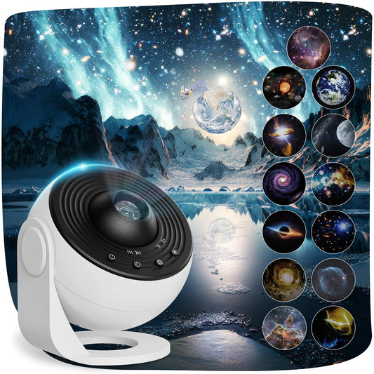 Planetarium Projector Pro for Bedroom, 13 in 1 Star Projector Galaxy Light, Ceiling Night Light Milky Way Mood Lighting with Timer, LED Space Galaxy Lamp Bedroom Room Decor for Adults Kids - White