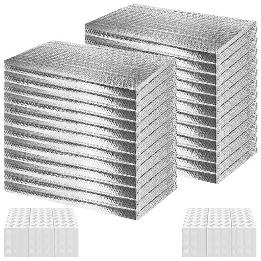 24P Garage Door Insulation Panels Kit 0.24"T Double Bubble Reflective Aluminum Foil 6MM Sheet Thermal Pre-Cut Insulation Shield 240 Tapes Winter Cold and Summer Heat for Attic Garage Wall (24" x 48")