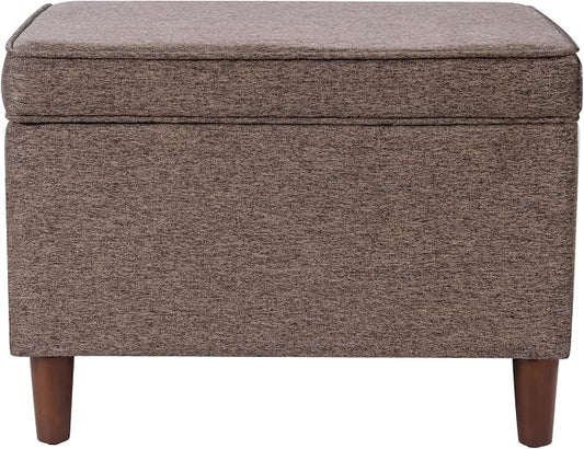 Spatial Order Home Decor | Dinah Collection Modern Storage Ottoman | Ottoman with Storage for Living Room & Bedroom (Chocalate Brown)