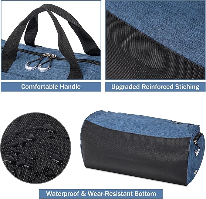 Kuston Sports Gym Bag with Shoes Compartment, Trolley Sleeve and Wet Pocket Gym Duffel Bag Overnight Bag-Upgraded