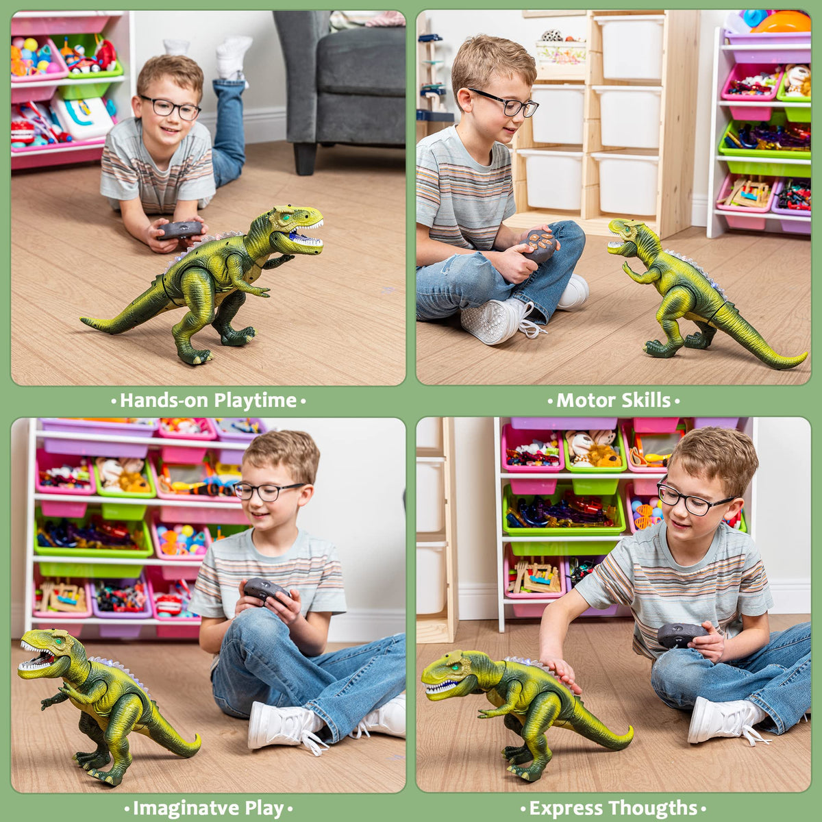 JOYIN Robot Dinosaur Toy for Kids Boys 3+ Big T.rex with Light and Realistic Roaring Sound, Remote Control Walking & Dancing Dinosaur, Electronic Toy for Kid, Birthday Gift for Kids Boys Girls