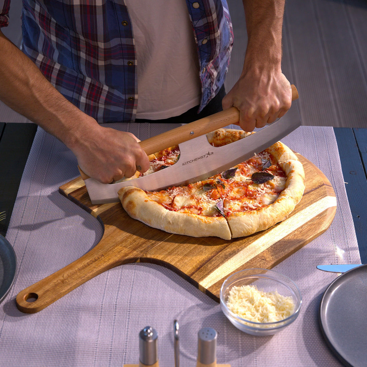 KitchenStar 16-Inch Acacia Wood Pizza Peel – Extra Large Wooden Cutting & Serving Board with Handle – Natural Oil Finish – Ideal Pizza Oven Accessory for Easy Sliding & Prep