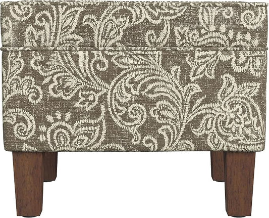 Spatial Order Home Decor | Dinah Collection Modern Storage Ottoman | Ottoman with Storage for Living Room & Bedroom(Brown Jacobean Print)