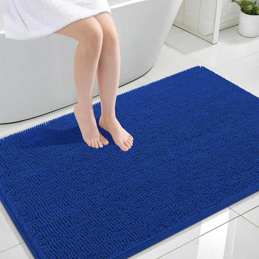 OLANLY Large Bathroom Rugs - Extra Soft Chenille Bath Mats | Quick-Dry, Machine Washable, 47x32, Royal Blue