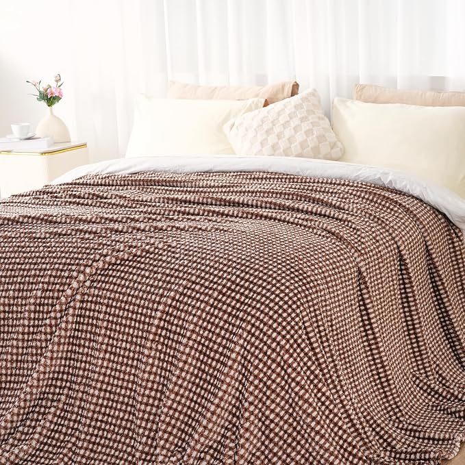 Zyrah Fleece Throws for Couch Super Soft Throw Blanket Lightweight Decorative Fuzzy Cozy Blankets for Sofa Chair Bed (C-Brown, Throw(50"x60"))