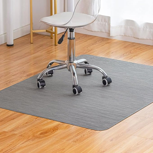 BARoyal Office Chair Mat for Hardwood Floor Under Desk Computer Rolling Chair Mat for Wood/Tile Floor Non-Slip Heavy Duty Desk Rug PVC Plastic Hard Floor Protector 46"x 60" (Gray)