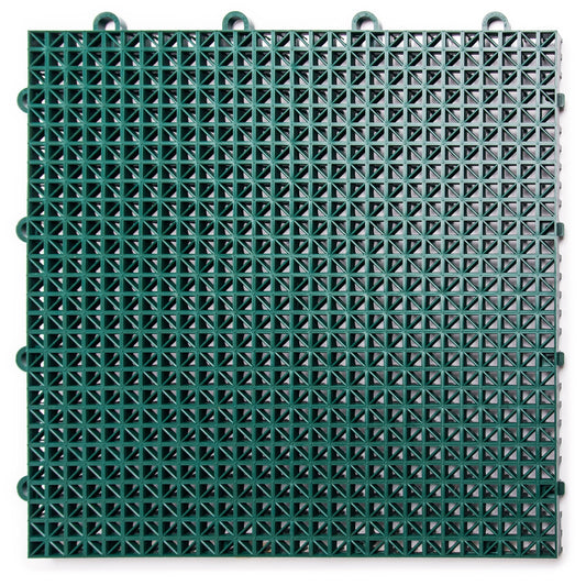 Big Floors DuraGrid Deck Tiles, Interlocking Outdoor Tiles for Patio, Self-Draining, UV-Resistant, Water-Resistant Modular Flooring, Easy Install, 40 Pack, Evergreen